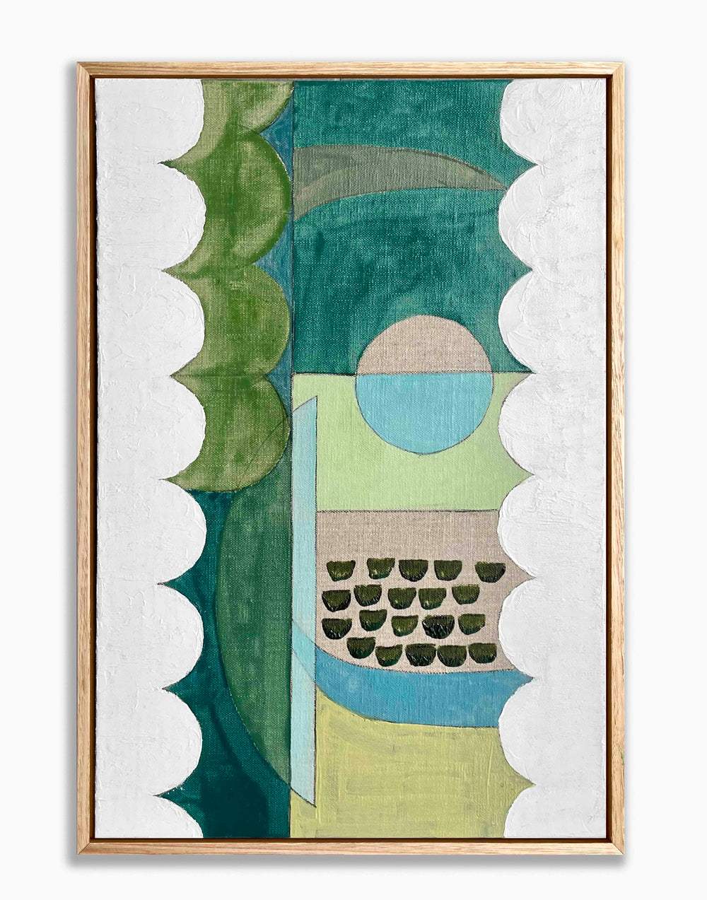 Green Scallop Original Oils on Italian Linen