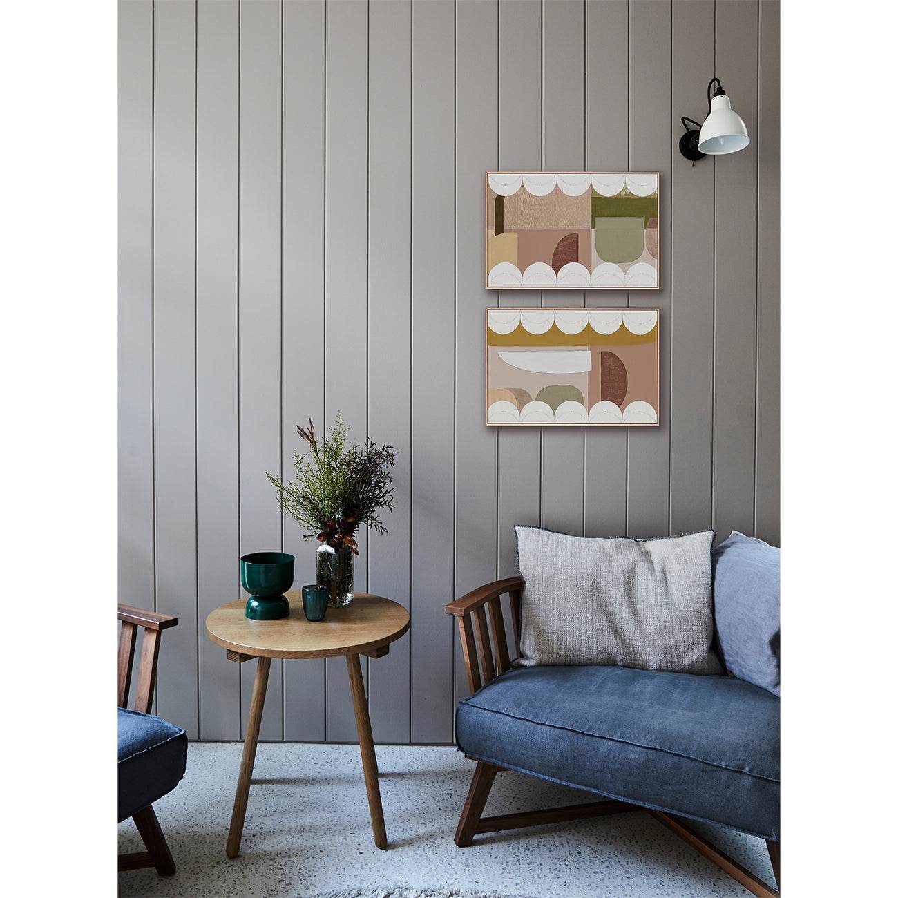 Copper Scallop - Giclee print artwork on a lounge room wall