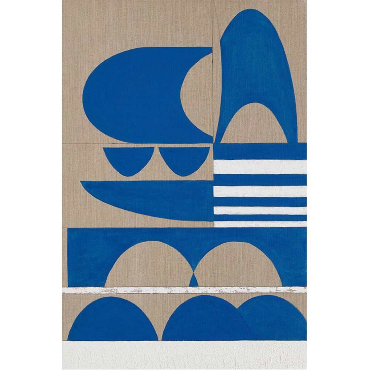 Greek Blue Stucco - Original oil painting by Tory Burke