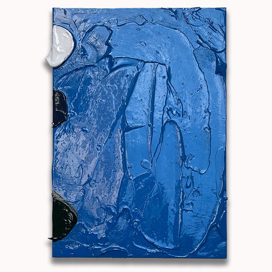 Blue Dot Impasto - Original painting by Tory Burke