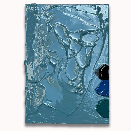 Light Blue Dot Impasto - Original painting by Tory Burke