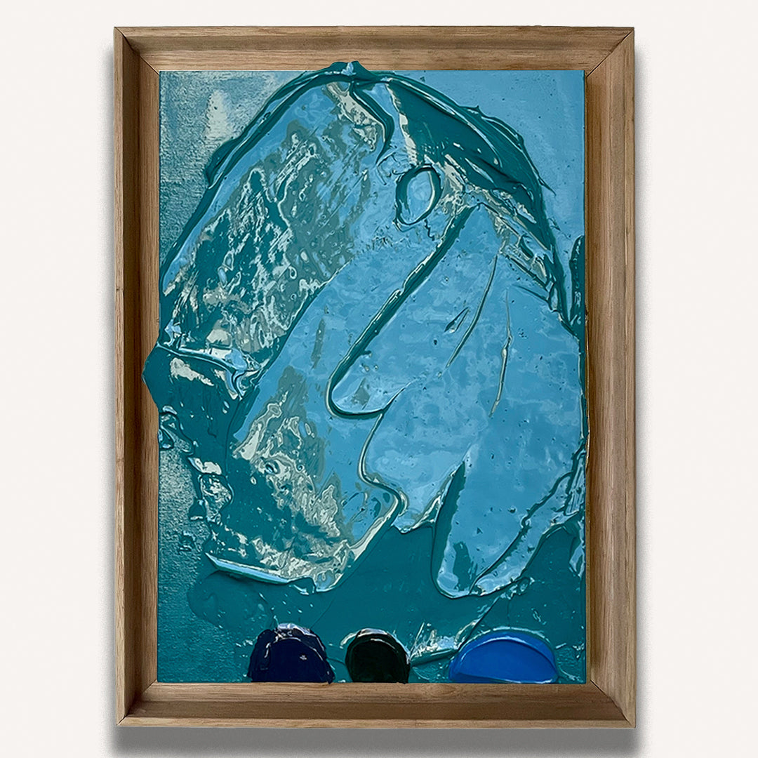 Green Dot Impasto - Original painting by Tory Burke