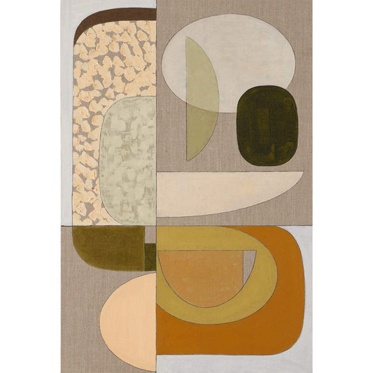 An abstract giclee print with a warm tonal color palette featuring geometric and organic shapes.