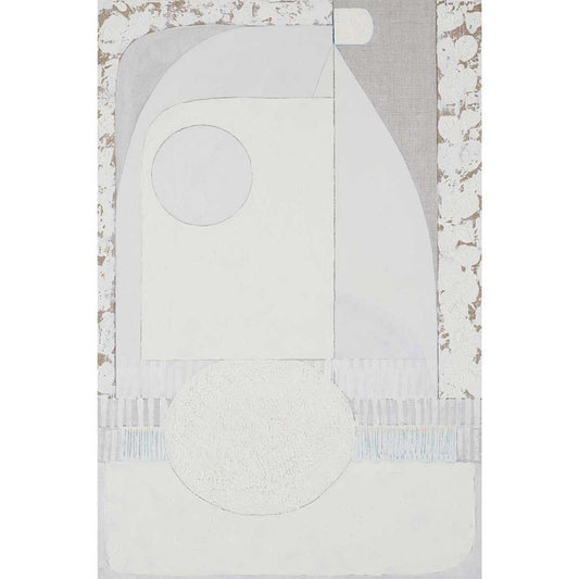 A unframed Giclee print of a white abstract artwork on a linen canvas, with visible texture and a clean white appearance.